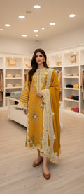 Dhanak Embroidered 3-Piece Suit