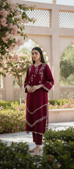 Dhanak Embroidered 2-Piece Suit