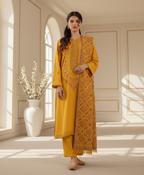 Dhanak Embroidered 3-Piece Suit
