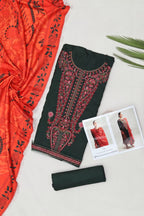 Maria B Dhanak Embroidered 3-Piece Suit