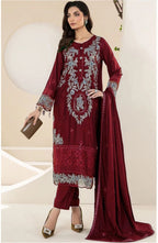 Maria B Dhanak Embroidered 3-Piece Suit