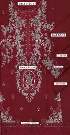 Maria B Dhanak Embroidered 3-Piece Suit