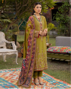 Maria B Dhanak Embroidered 3-Piece Suit