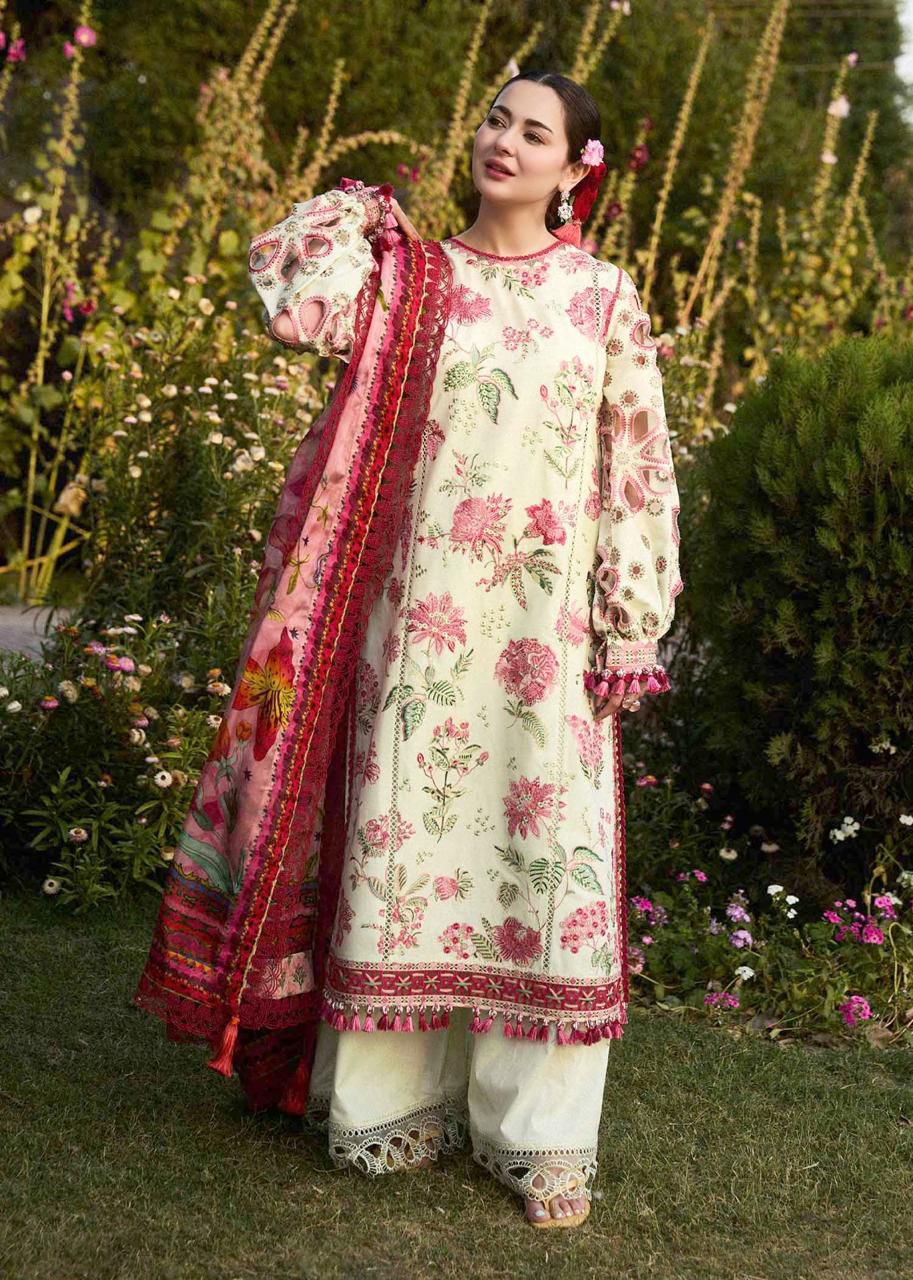 Maria B Dhanak Embroidered 3-Piece Suit