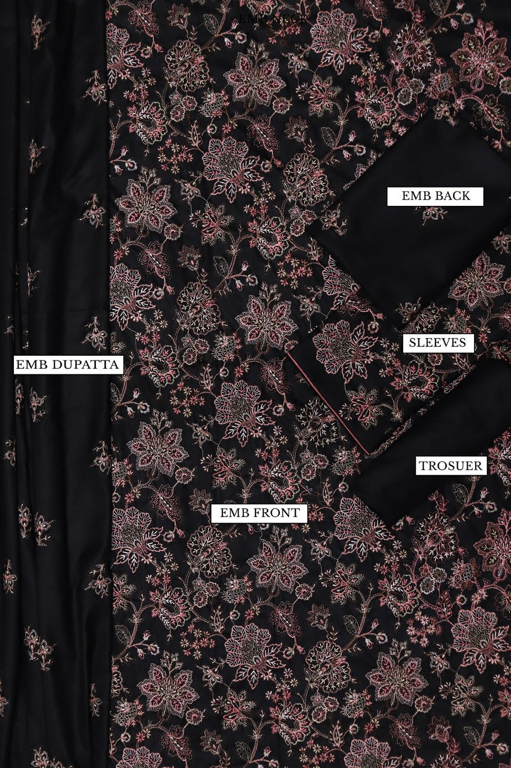 Maria B Dhanak Embroidered 3-Piece Suit