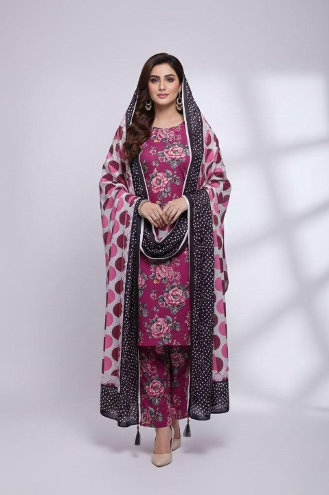Premium Slub Khaddar Printed 3-Piece Suit