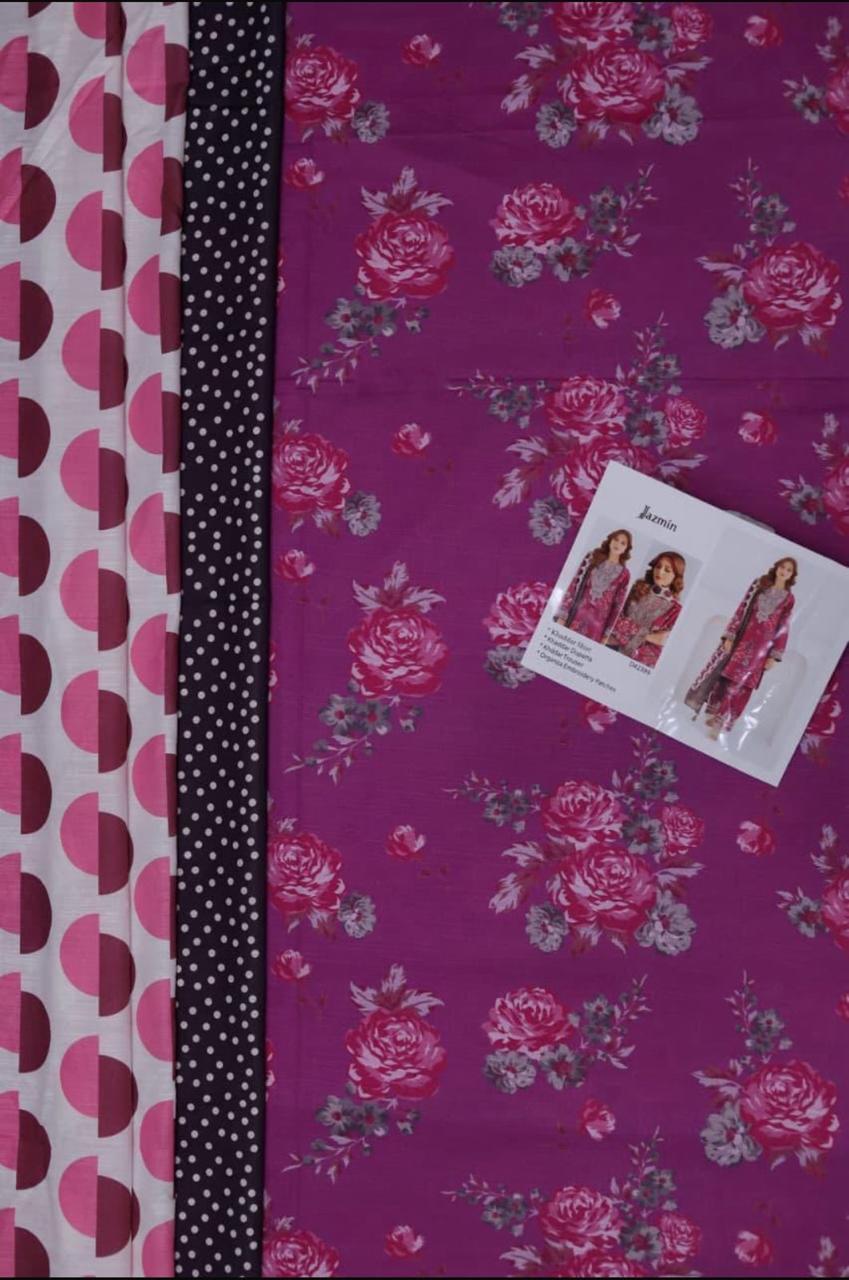 Premium Slub Khaddar Printed 3-Piece Suit