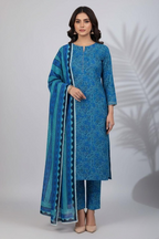 Premium Slub Khaddar Printed 3-Piece Suit