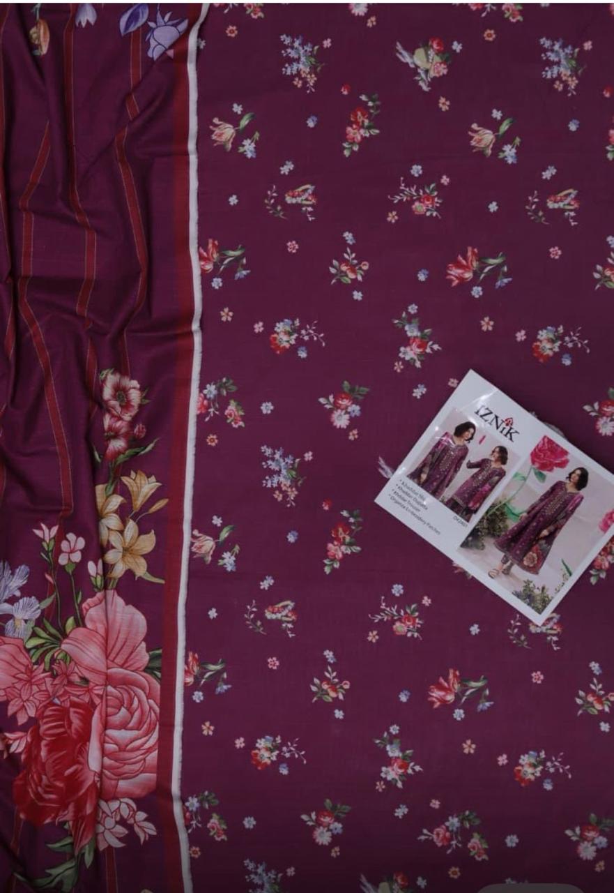 Premium Slub Khaddar Printed 3-Piece Suit