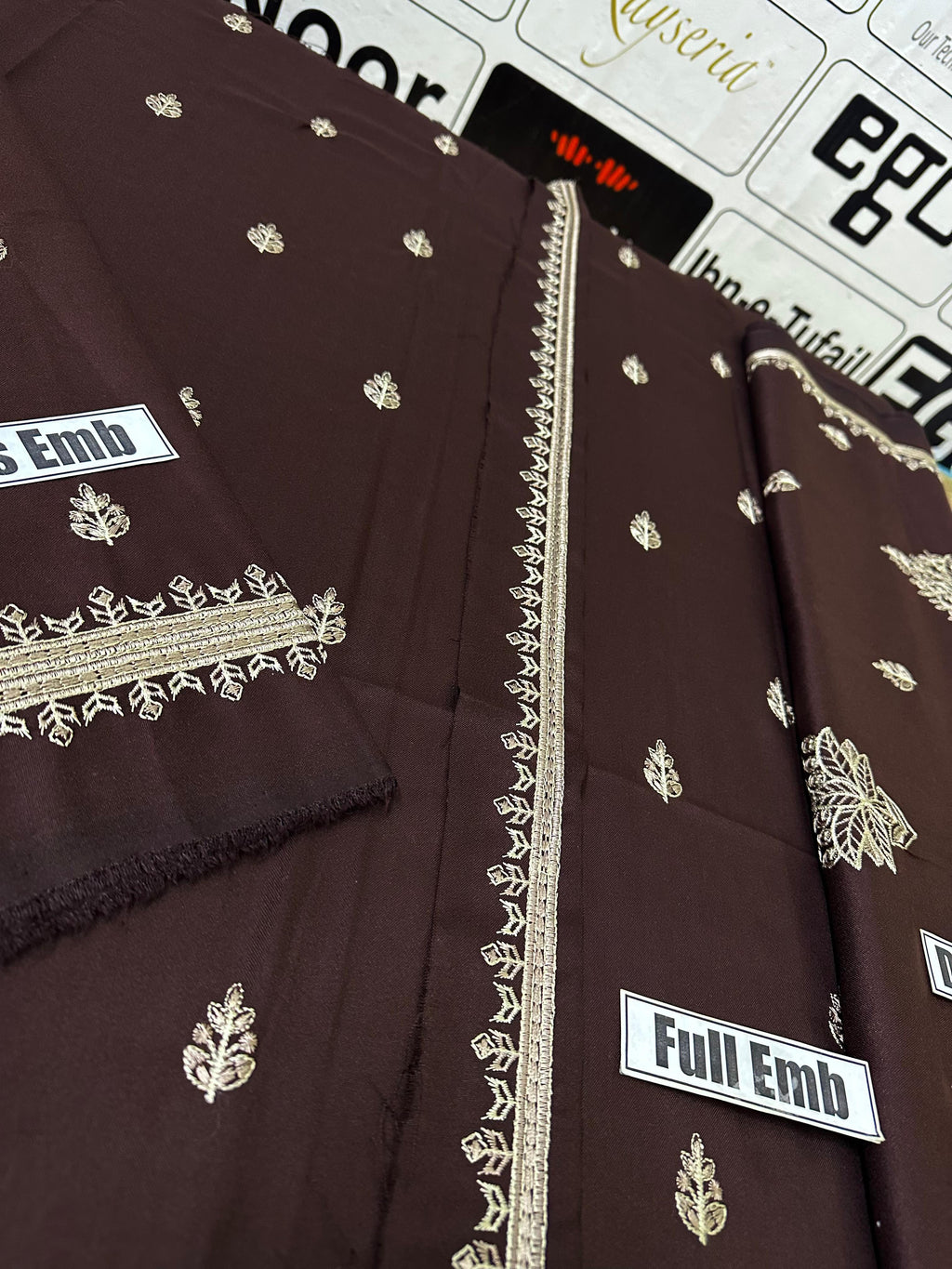 Dhanak Embroidered 3-Piece Suit