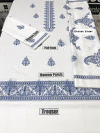 Dhanak Embroidered 3-Piece Suit