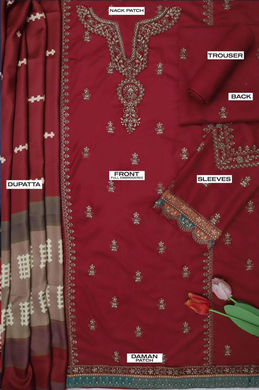 Maria B Lawn Embroidered 3-Piece Suit