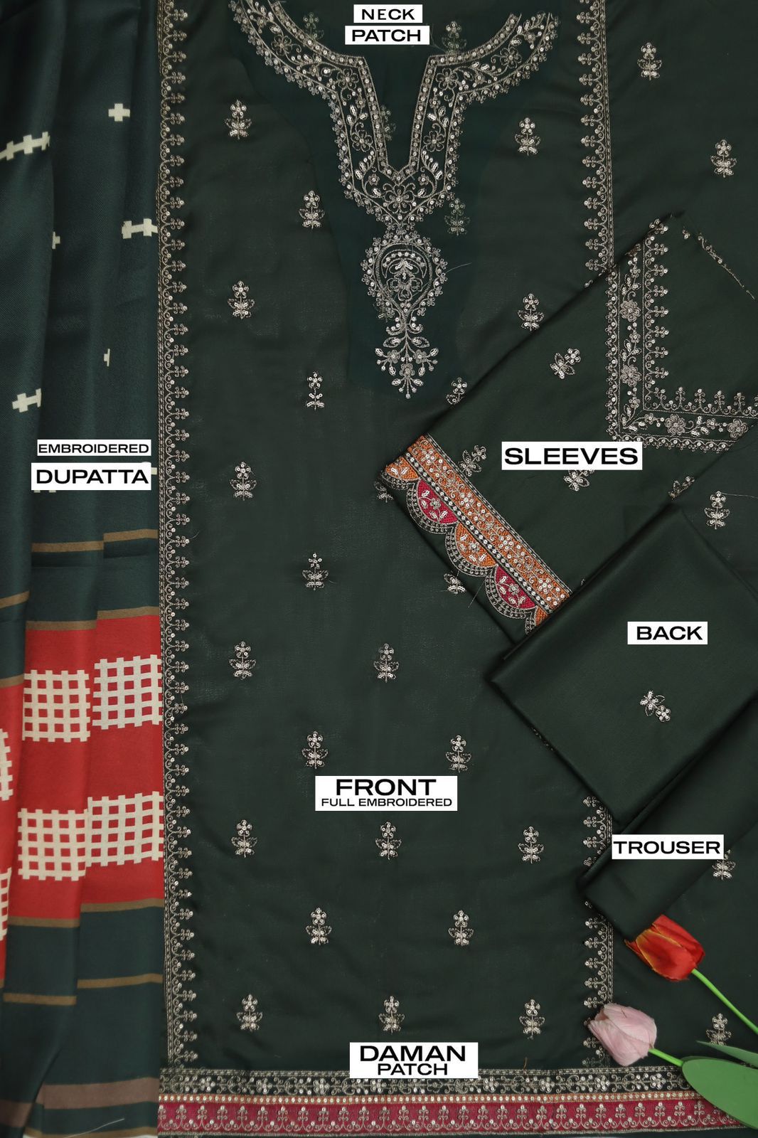 Maria B Lawn Embroidered 3-Piece Suit