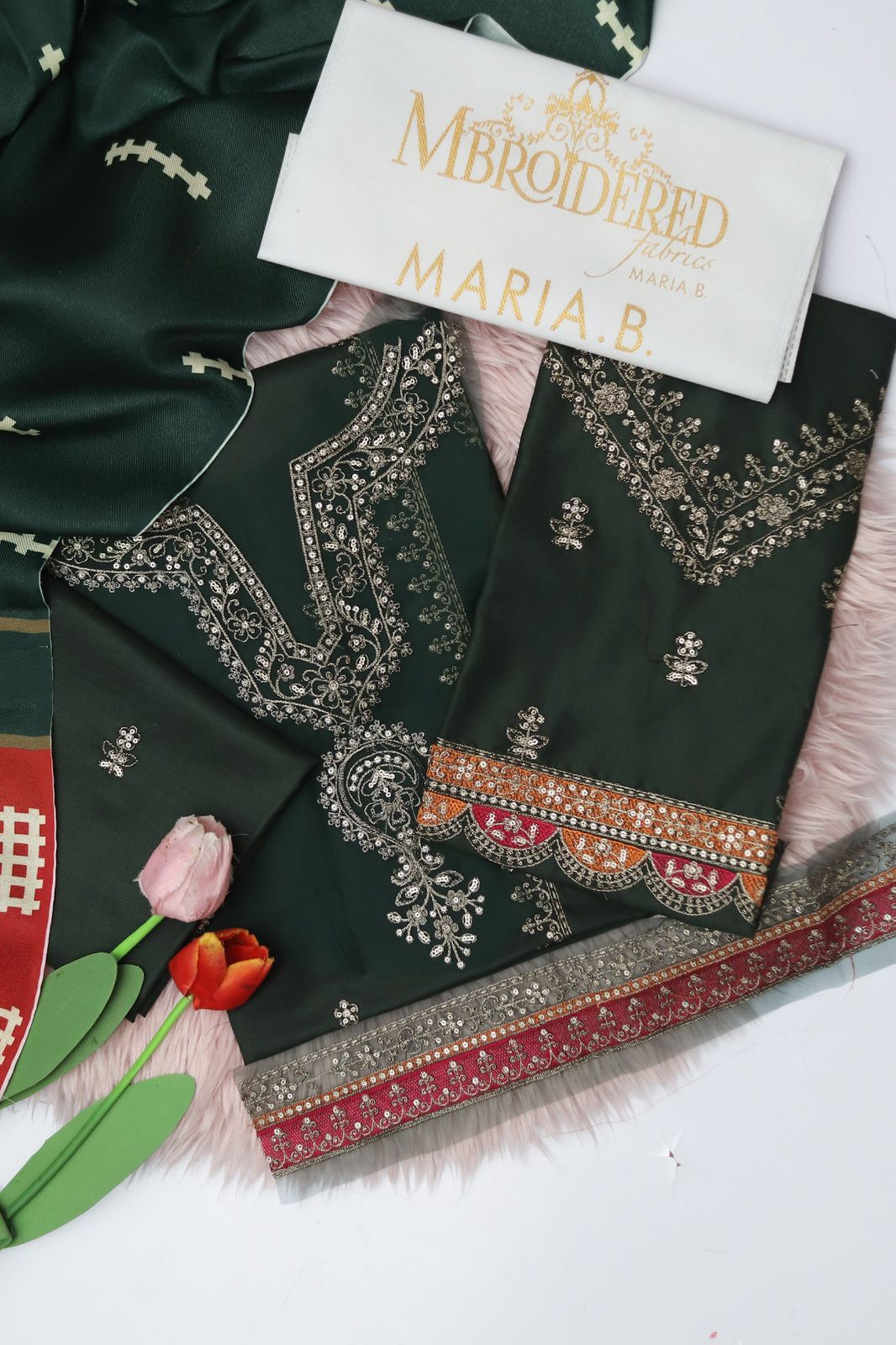 Maria B Lawn Embroidered 3-Piece Suit