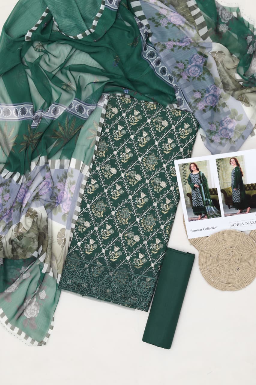 Maria B Lawn Embroidered 3-Piece Suit