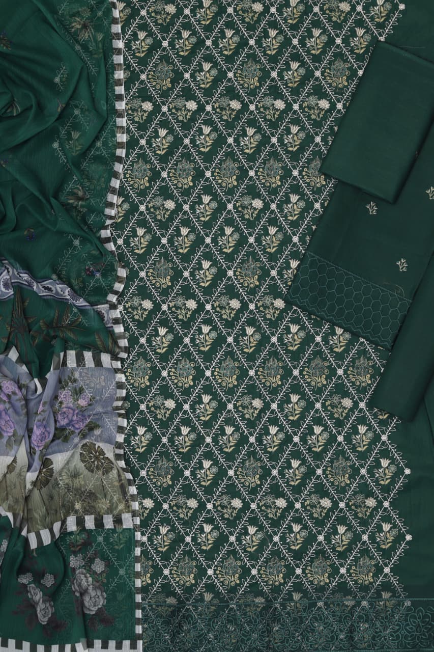 Maria B Lawn Embroidered 3-Piece Suit