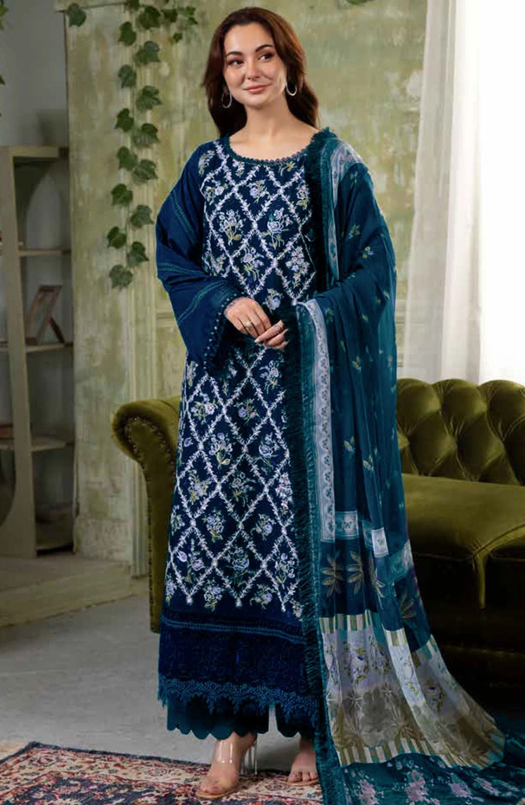 Maria B Lawn Embroidered 3-Piece Suit