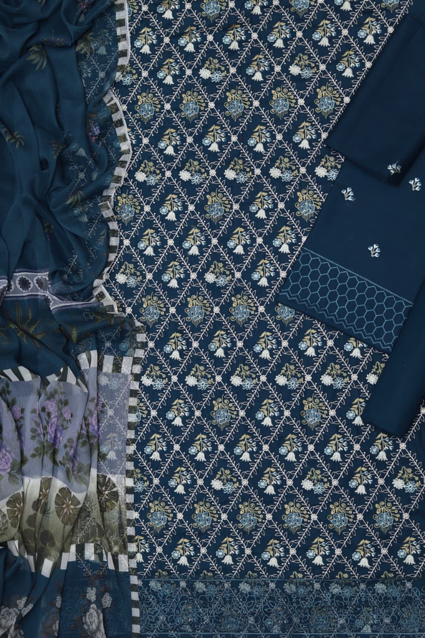 Maria B Lawn Embroidered 3-Piece Suit