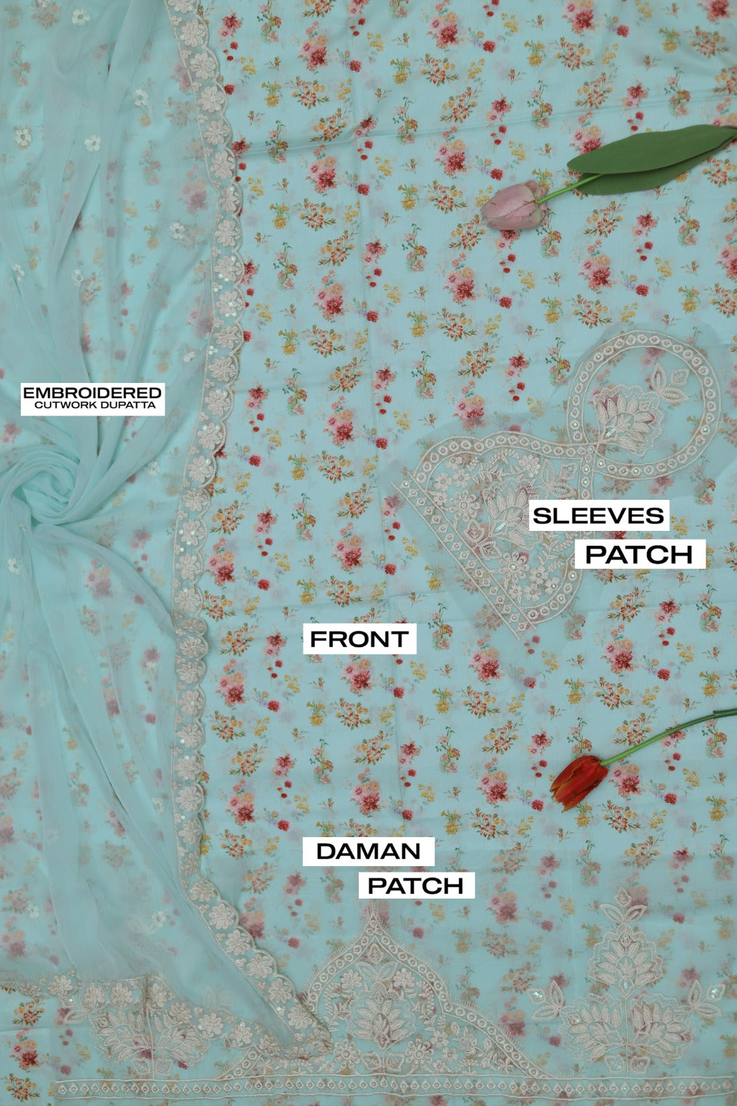 Premium Lawn 3-Piece Suit with Chiffon Dupatta