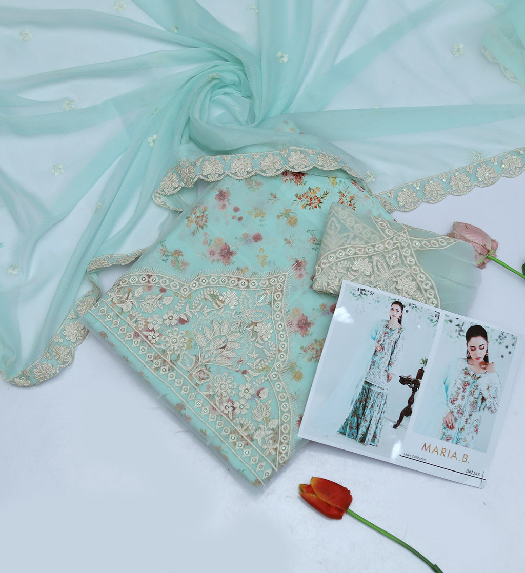 Premium Lawn 3-Piece Suit with Chiffon Dupatta