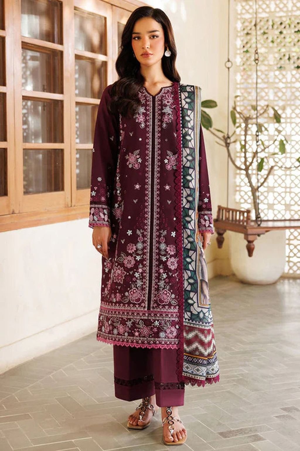 Maria B Lawn Embroidered 3-Piece Suit