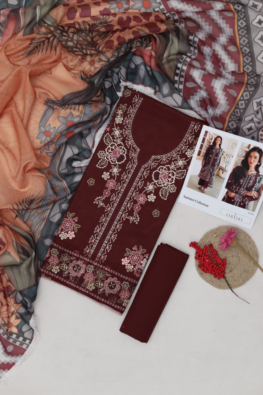 Maria B Lawn Embroidered 3-Piece Suit