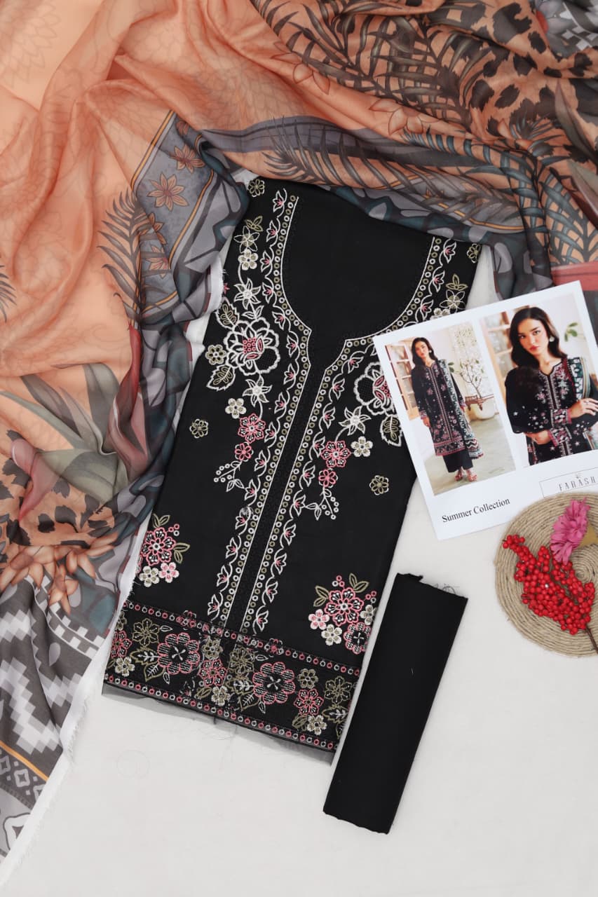 Maria B Lawn Embroidered 3-Piece Suit