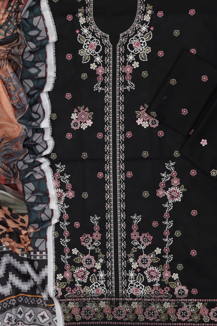 Maria B Lawn Embroidered 3-Piece Suit