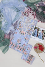 Premium Lawn 3-Piece Suit with Chiffon Dupatta