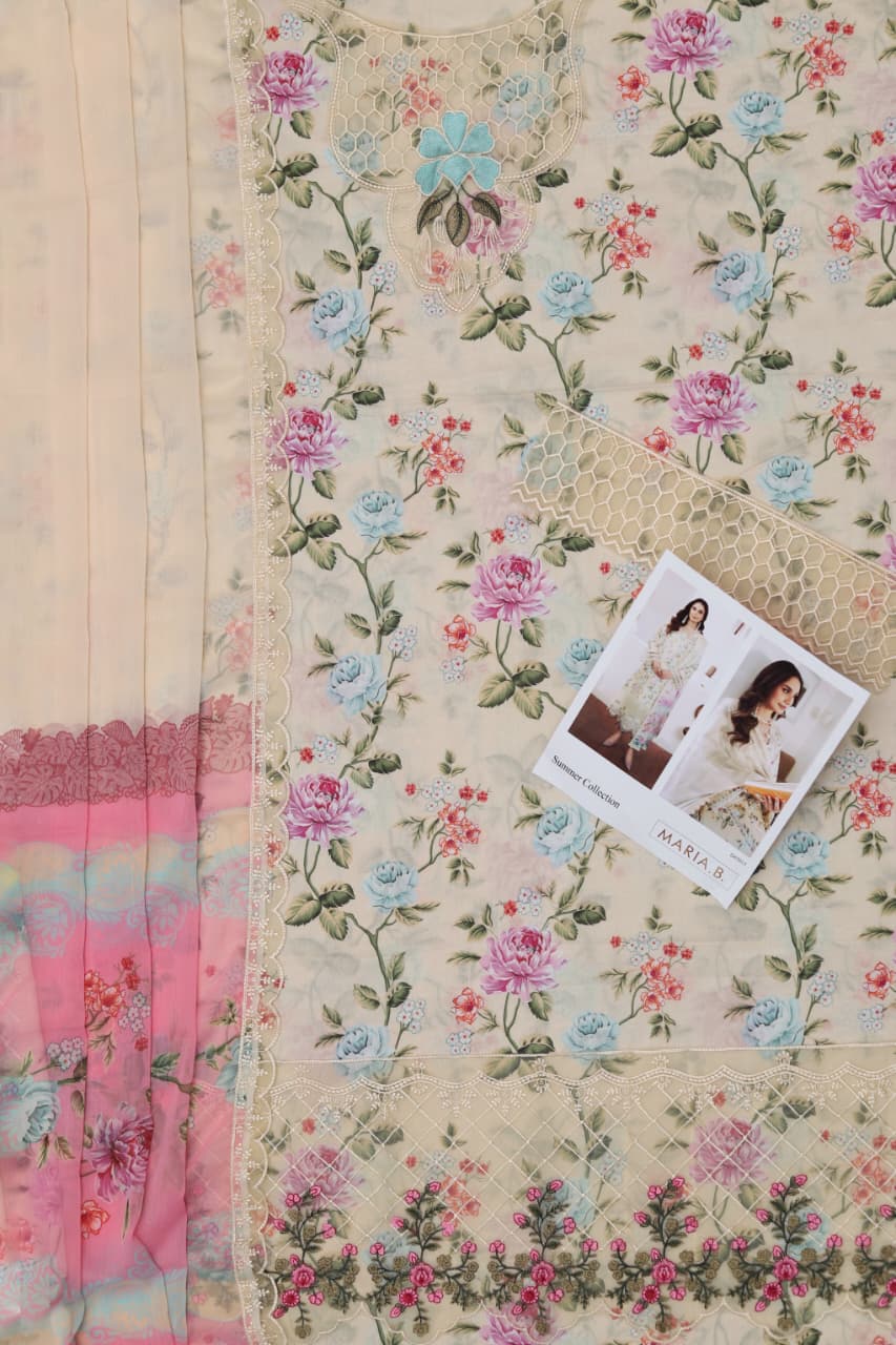 Premium Lawn 3-Piece Suit with Chiffon Dupatta