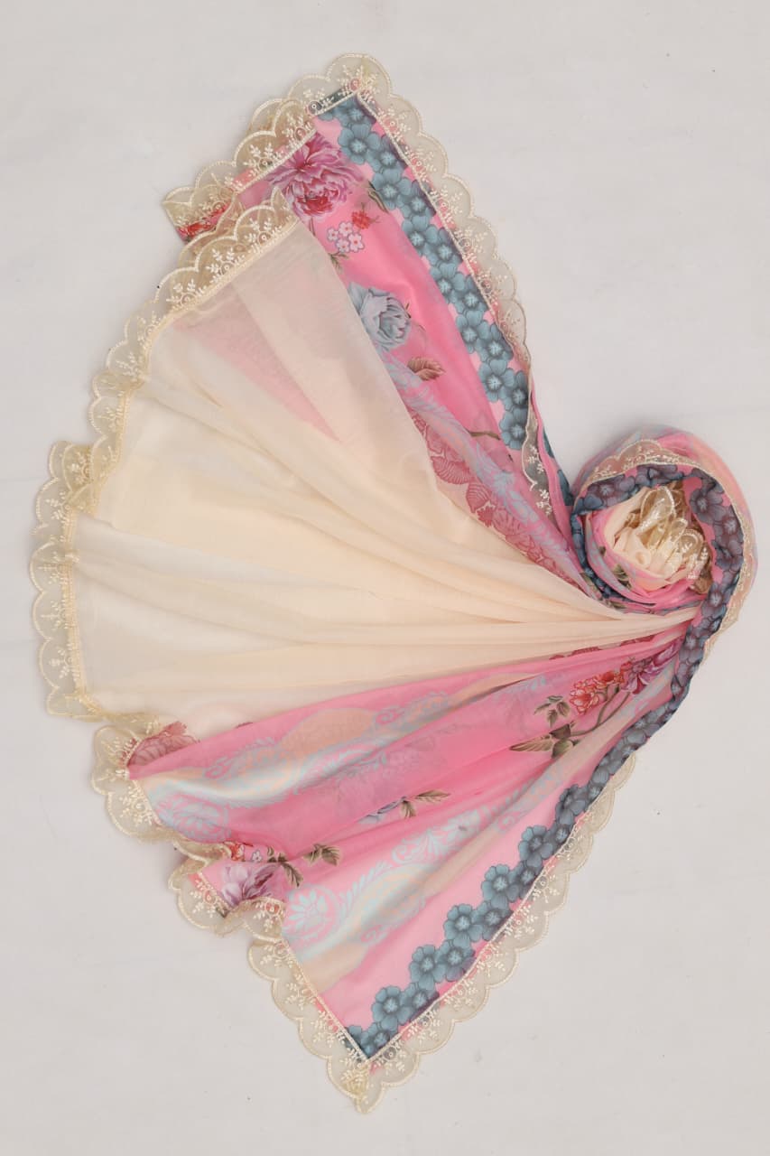 Premium Lawn 3-Piece Suit with Chiffon Dupatta