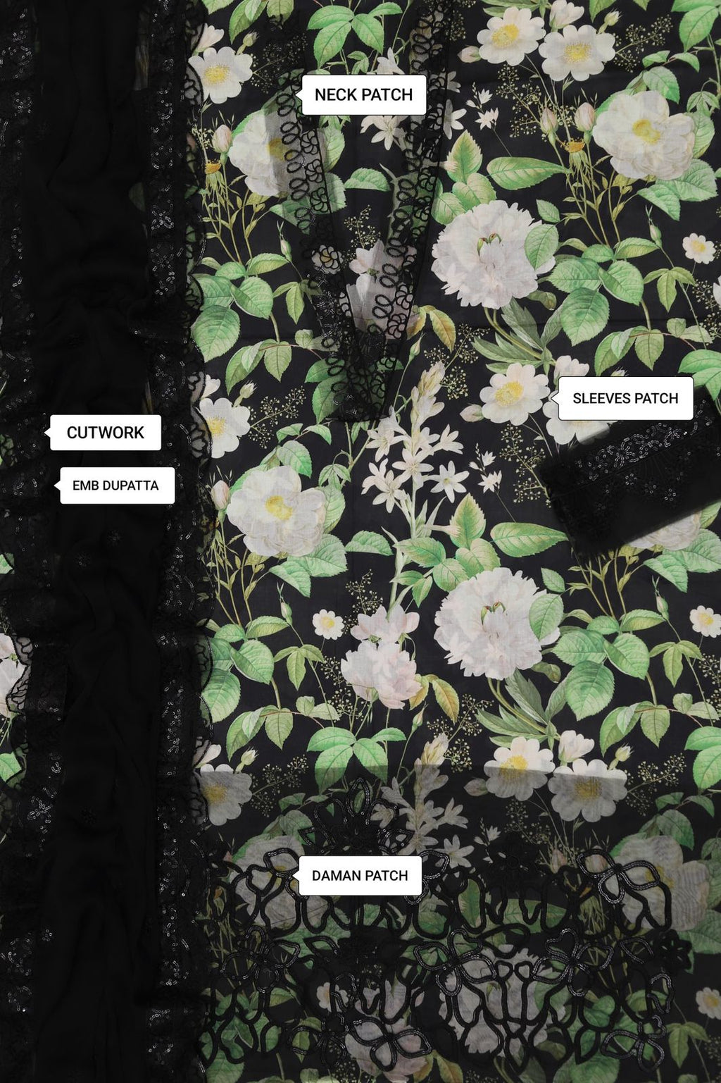 Premium Lawn 3-Piece Suit with Chiffon Dupatta