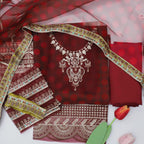 Maria B Luxury Sequins Organza 3-Piece Suit