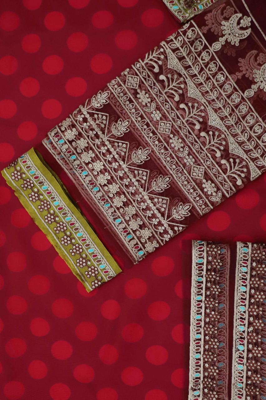 Maria B Luxury Sequins Organza 3-Piece Suit