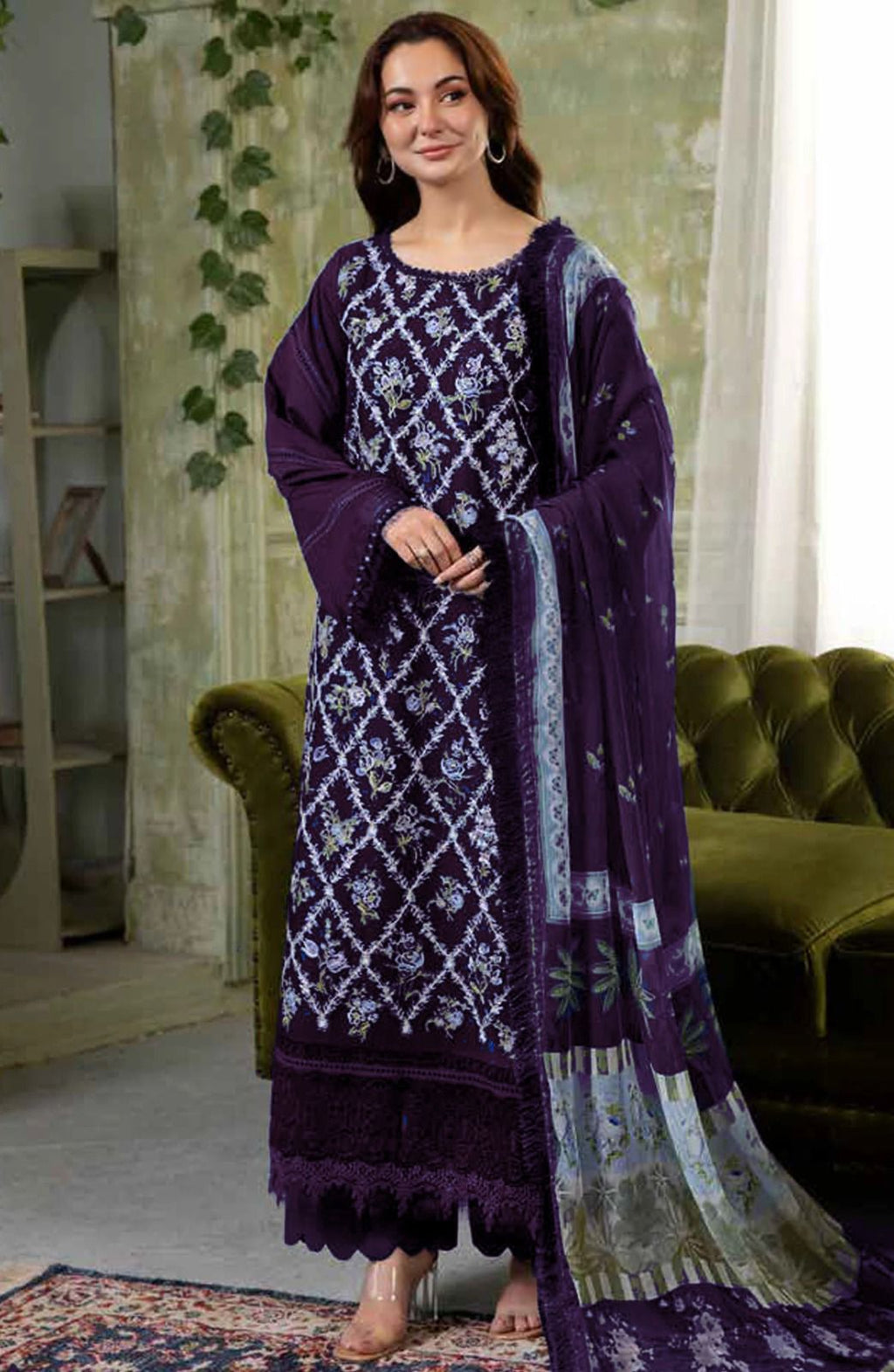Maria B Lawn Embroidered 3-Piece Suit