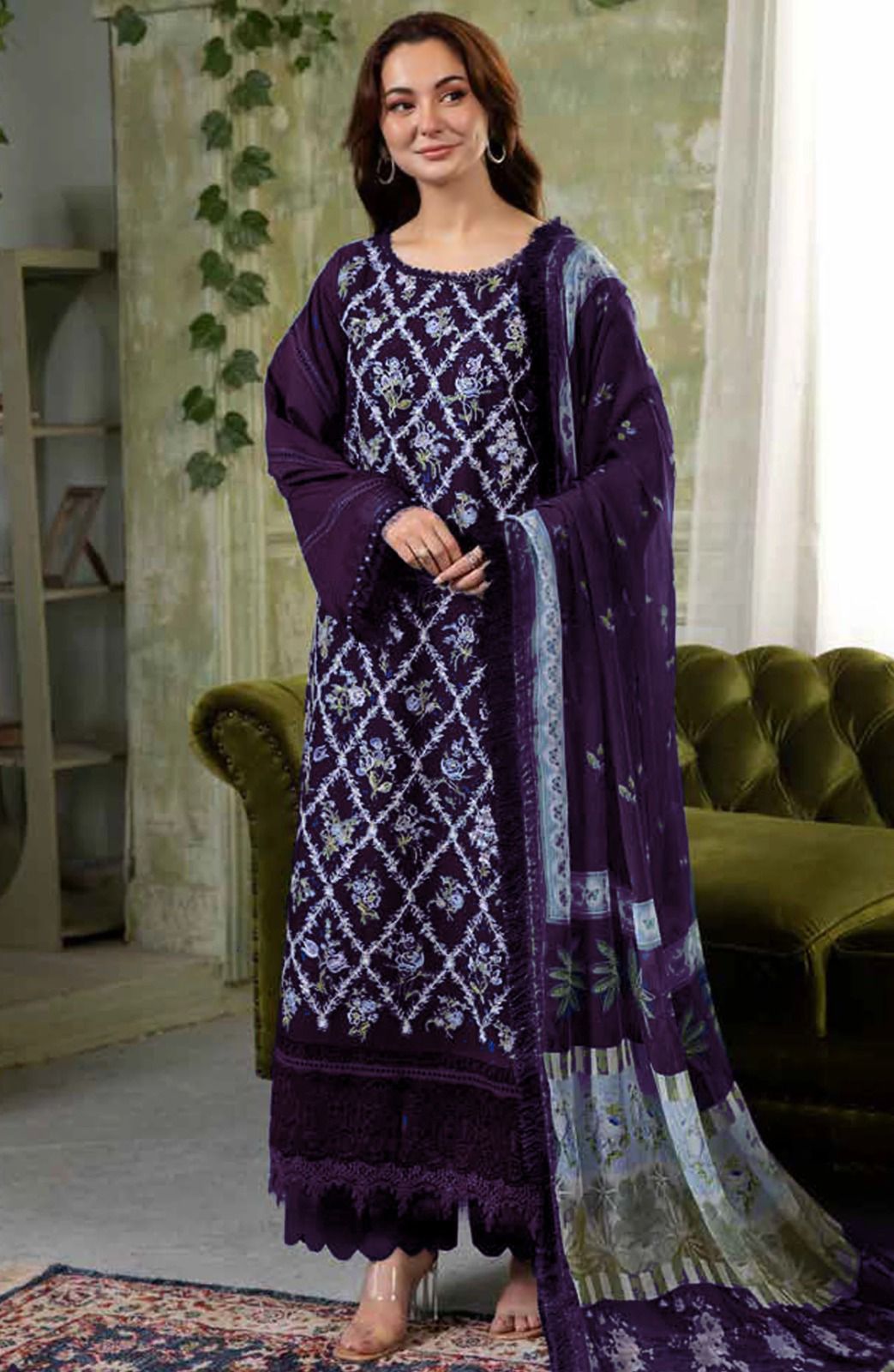 Maria B Lawn Embroidered 3-Piece Suit