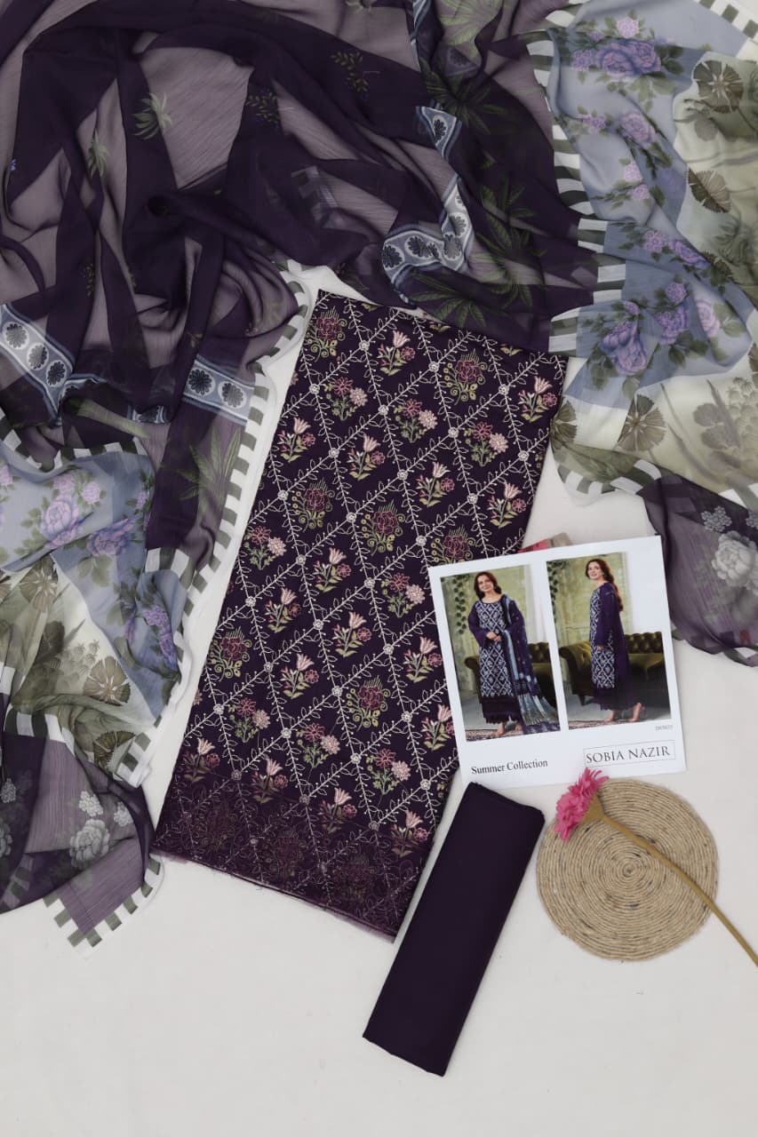 Maria B Lawn Embroidered 3-Piece Suit