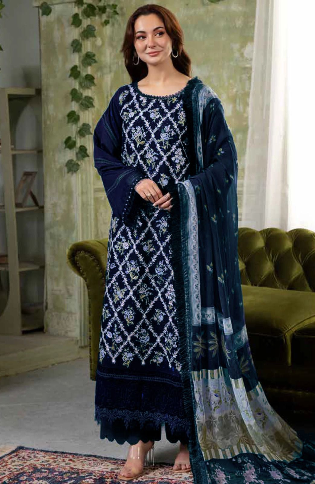 Maria B Lawn Embroidered 3-Piece Suit