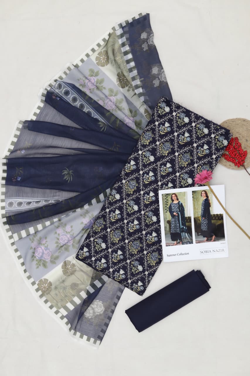 Maria B Lawn Embroidered 3-Piece Suit