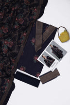 Maria B Dhanak Embroidered 3-Piece Suit