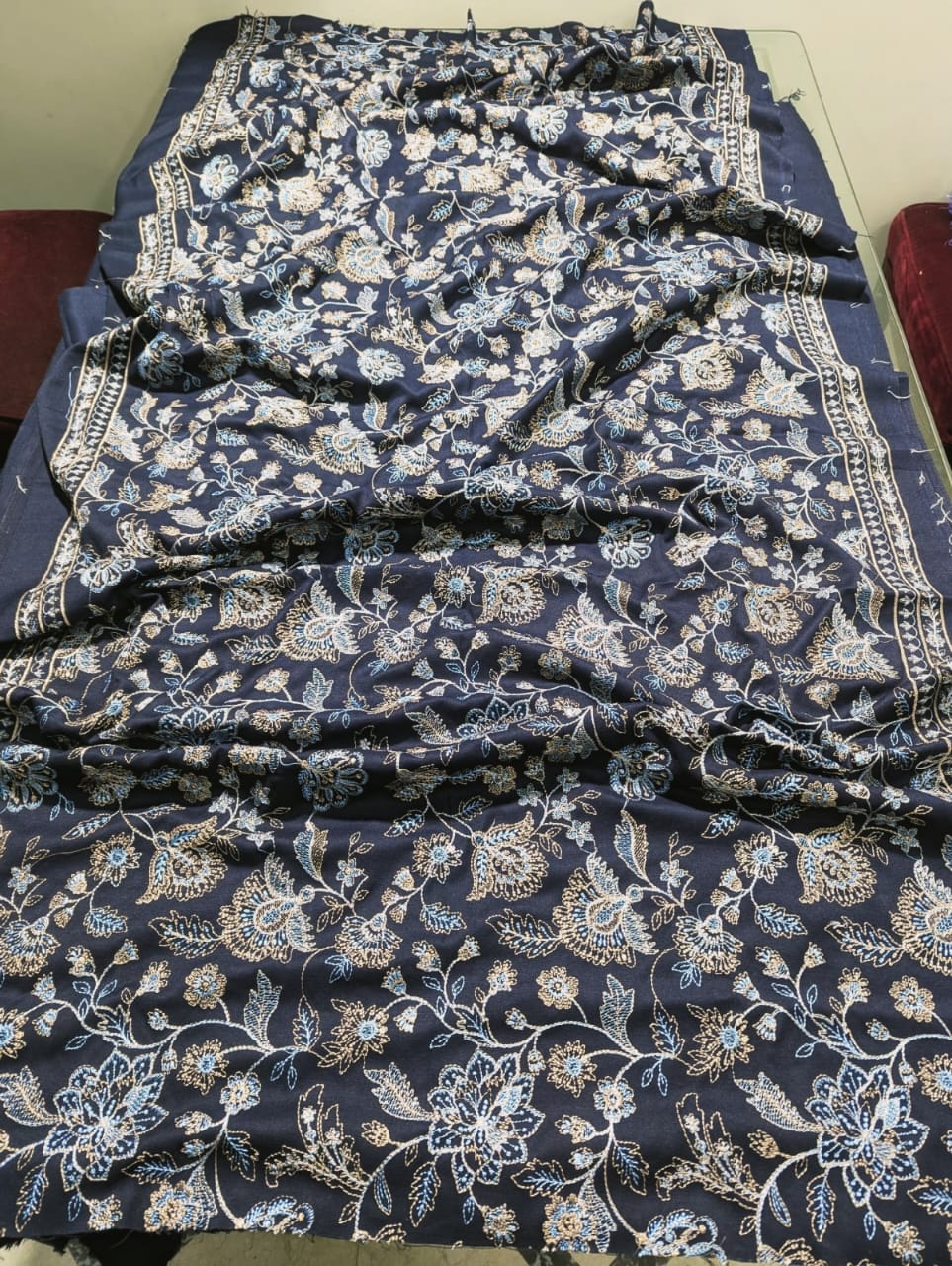 Dhanak Embroidered 3-Piece Suit