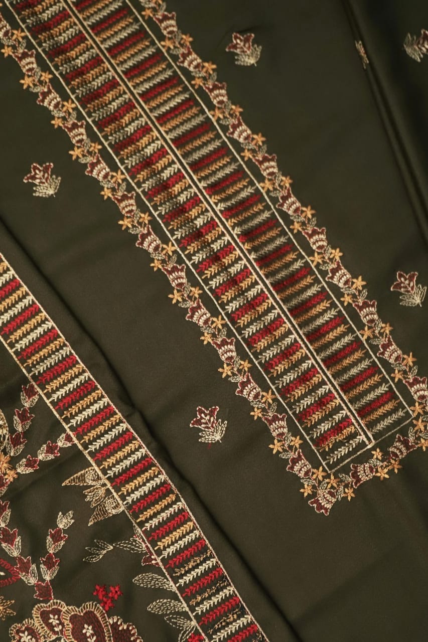 Dhanak Embroidered 3-Piece Suit