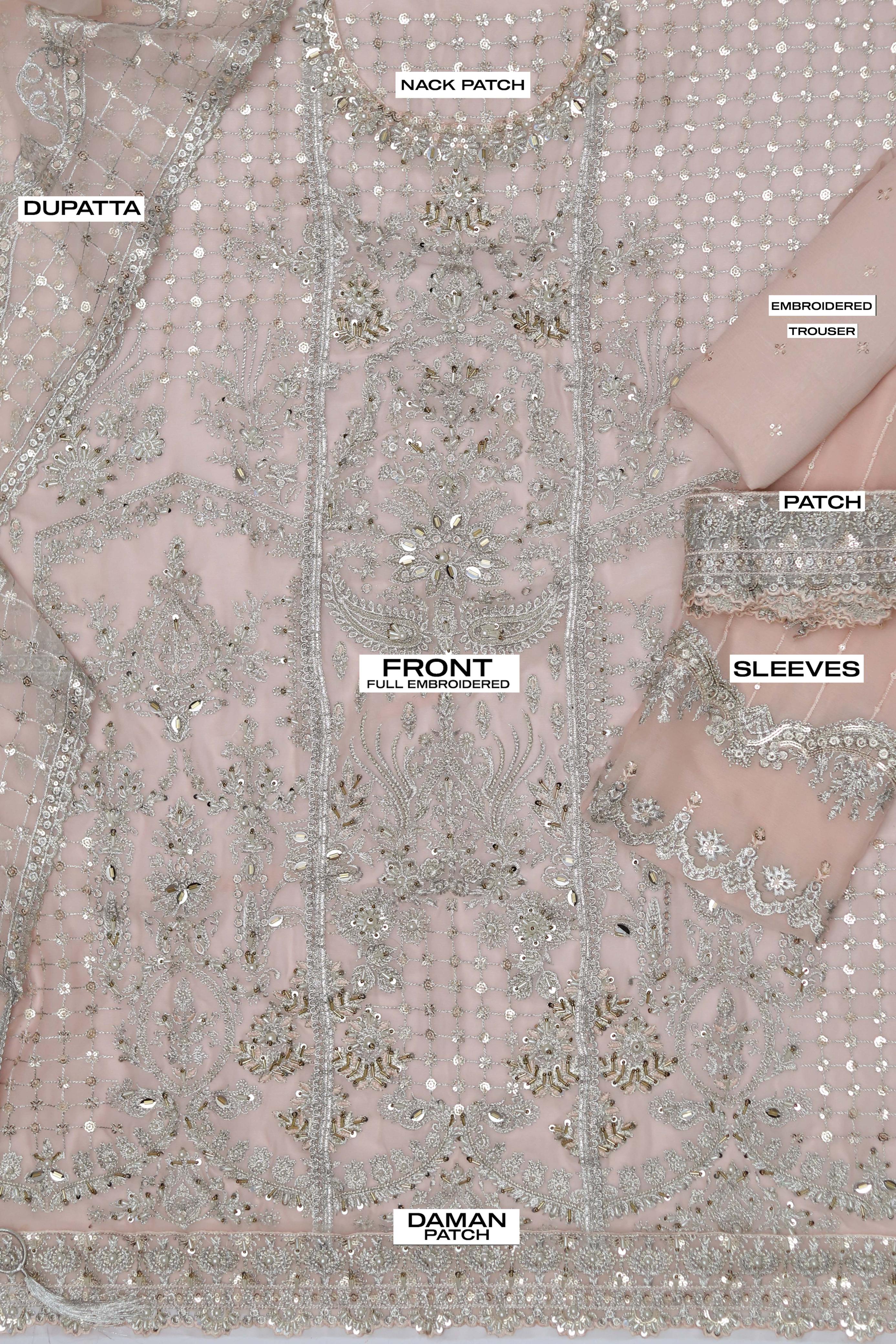 Baroque Luxury Organza & Chiffon Suit