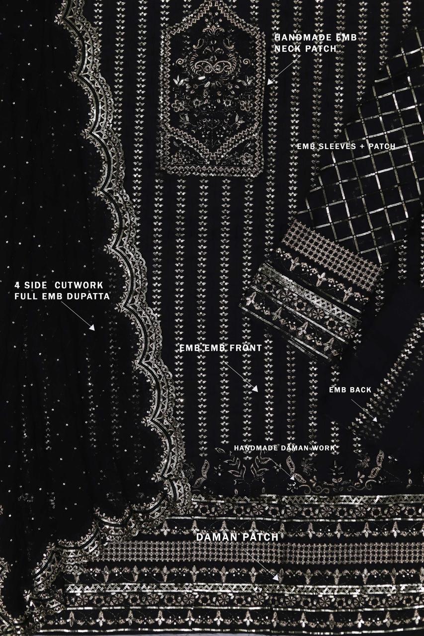 Akbar Aslam Luxury Sequins Organza 3-Piece