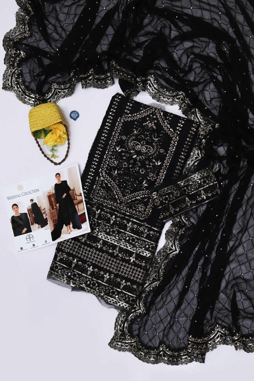 Akbar Aslam Luxury Sequins Organza 3-Piece