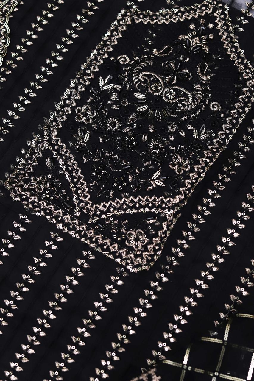 Akbar Aslam Luxury Sequins Organza 3-Piece