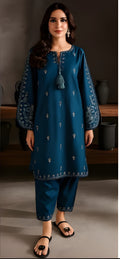 Dhanak Embroidered 2-Piece Suit